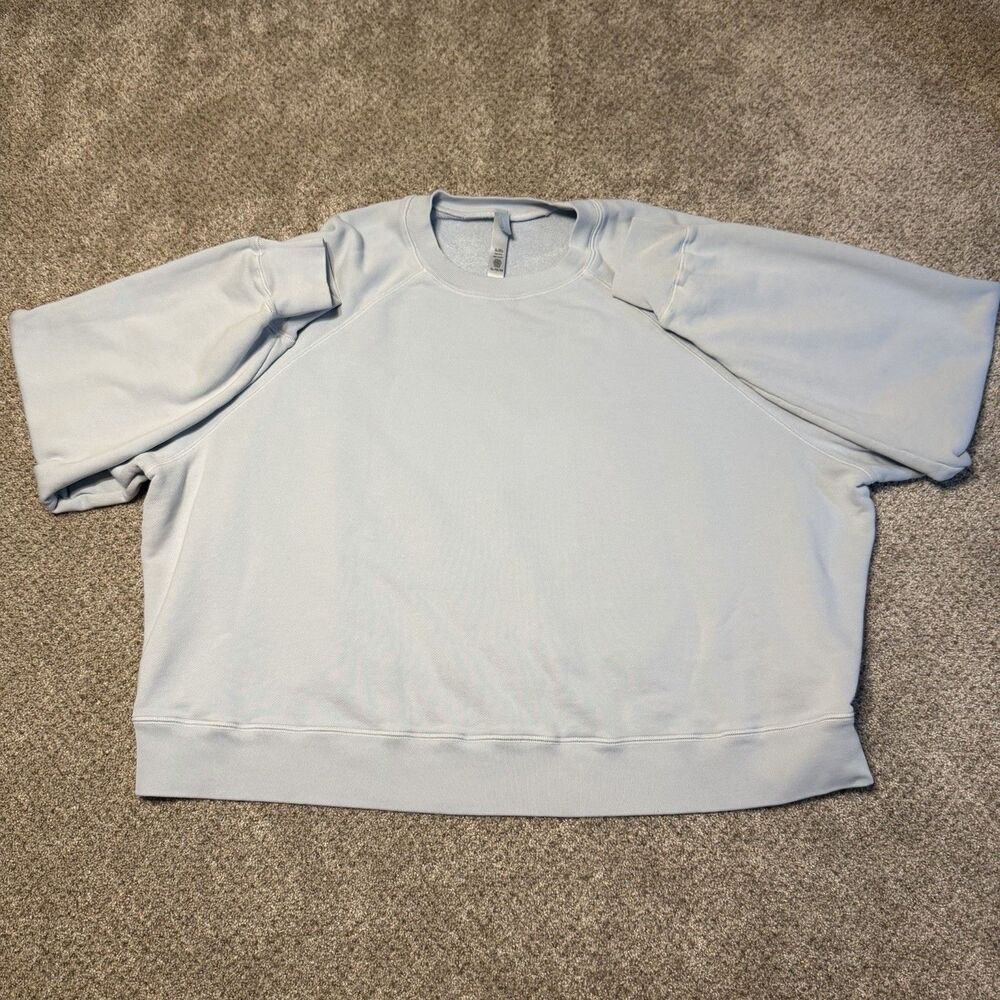 SKIMS Oversized Crewneck Sweatshirt XL Blue Lounge Pullover Fleece Loungewear